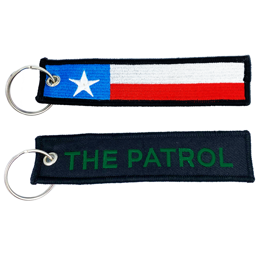 Texas Flag Border Patrol Keychain or Luggage Tag or zipper pull CBP DL6-17 LKC-13 - www.ChallengeCoinCreations.com