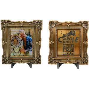 Huge Tiger King Joe Exotic Carole Baskin Challenge Coin CL2-18 - www.ChallengeCoinCreations.com
