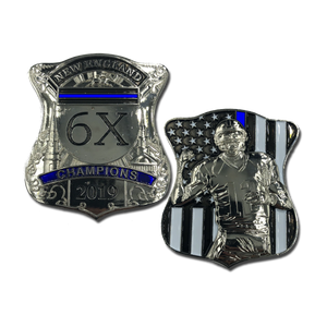 Silver Tom Brady New England Patriots inspired Challenge Coin Boston Police G-011