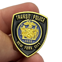 Load image into Gallery viewer, New York City Transit Police Patch NYPD Lapel Pin with dual pin posts BL2-003B P-189