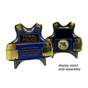 Tribal Police Bureau of Indian Affairs Body Armor Challenge Coin Reservation B-004 - www.ChallengeCoinCreations.com