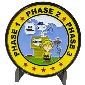 Charlie Brown Trump Pandemic Snoopy Parody Pandemic Opening Up America Again Challenge Coin CL10-04 - www.ChallengeCoinCreations.com
