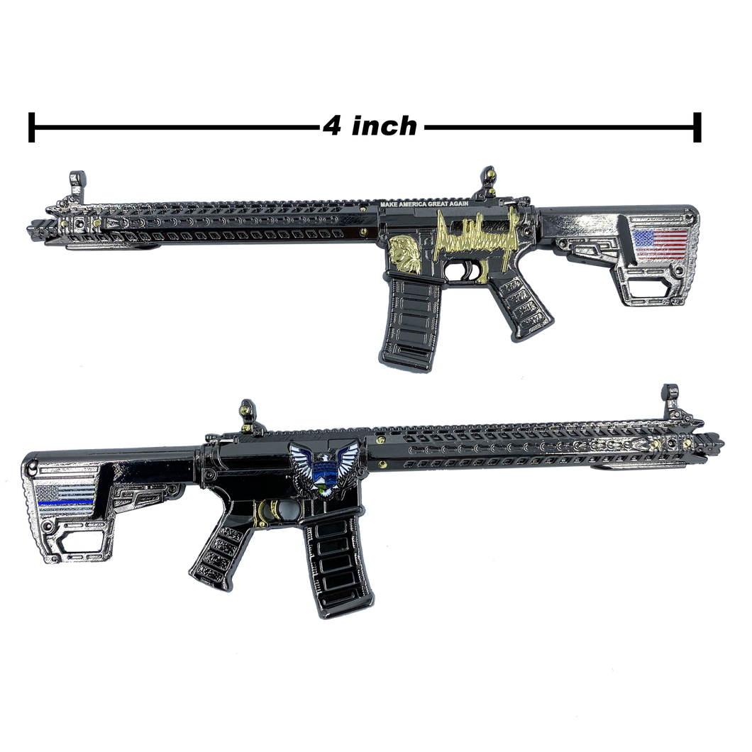 Trump Maga 2nd Amendment Assault Rifle M4 AK47 Challenge Coin Police Thin Blue Line 2020 FF-005 - www.ChallengeCoinCreations.com