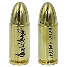 Load image into Gallery viewer, 24 KT Gold plated President Donald J. Trump 2024 MAGA inert replica 2A challenge coin round BL4-015 - www.ChallengeCoinCreations.com