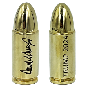 24 KT Gold plated President Donald J. Trump 2024 MAGA inert replica 2A challenge coin round BL4-015 - www.ChallengeCoinCreations.com