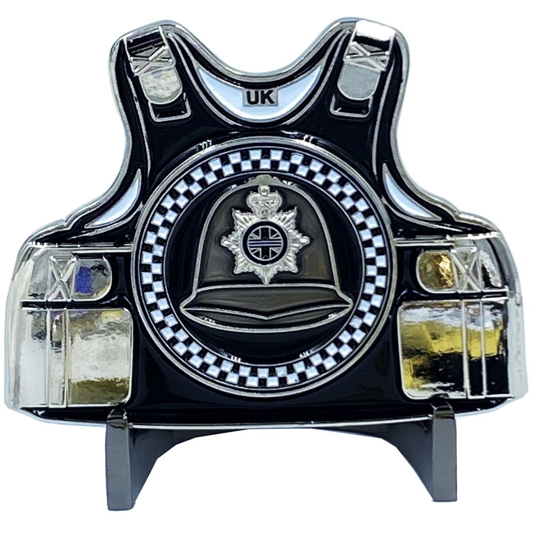 UK British Thin Blue Line England Great Britain London Police Challenge Coin hat British Bobby Helmet DL10-12 - www.ChallengeCoinCreations.com
