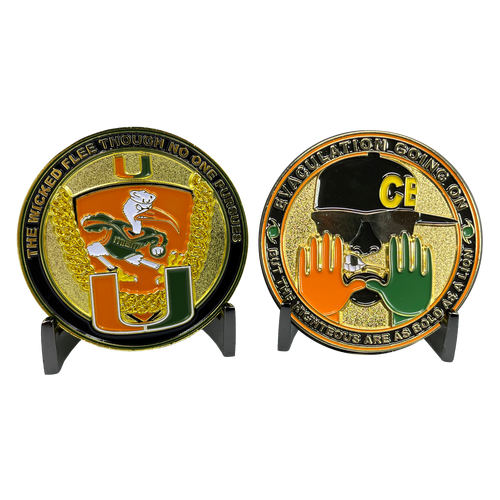 The U challenge coin Miami Canes Turnover Chain UM CBP CBPO cbp Officer Field Ops BL5-017 - www.ChallengeCoinCreations.com