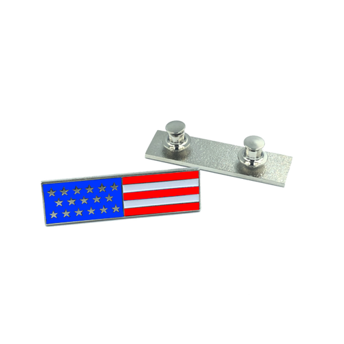 American Flag Commendation Bar Pin Fire Fighter, Police, Military red, white, and blue P-039 - www.ChallengeCoinCreations.com