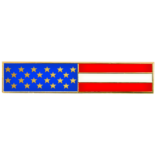 Gold US Flag Metal and Cloisonné Citation Commendation Bar Pin Police CBP Border Patrol LAPD nypd Chicago Boston Baltimore EL6-021 - www.ChallengeCoinCreations.com