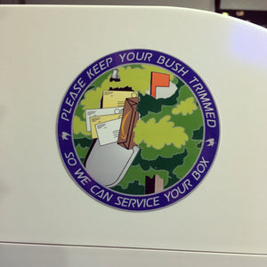 Parody USPS Postal Service Keep Your Bush Trimmed 3.5" Sticker 2 Pack Letter Mail Carrier Inspector