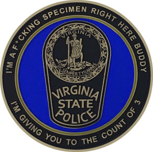 Virginia State Police VSP Trooper Charles Hewitt inspired Challenge Coin DL7-14 - www.ChallengeCoinCreations.com