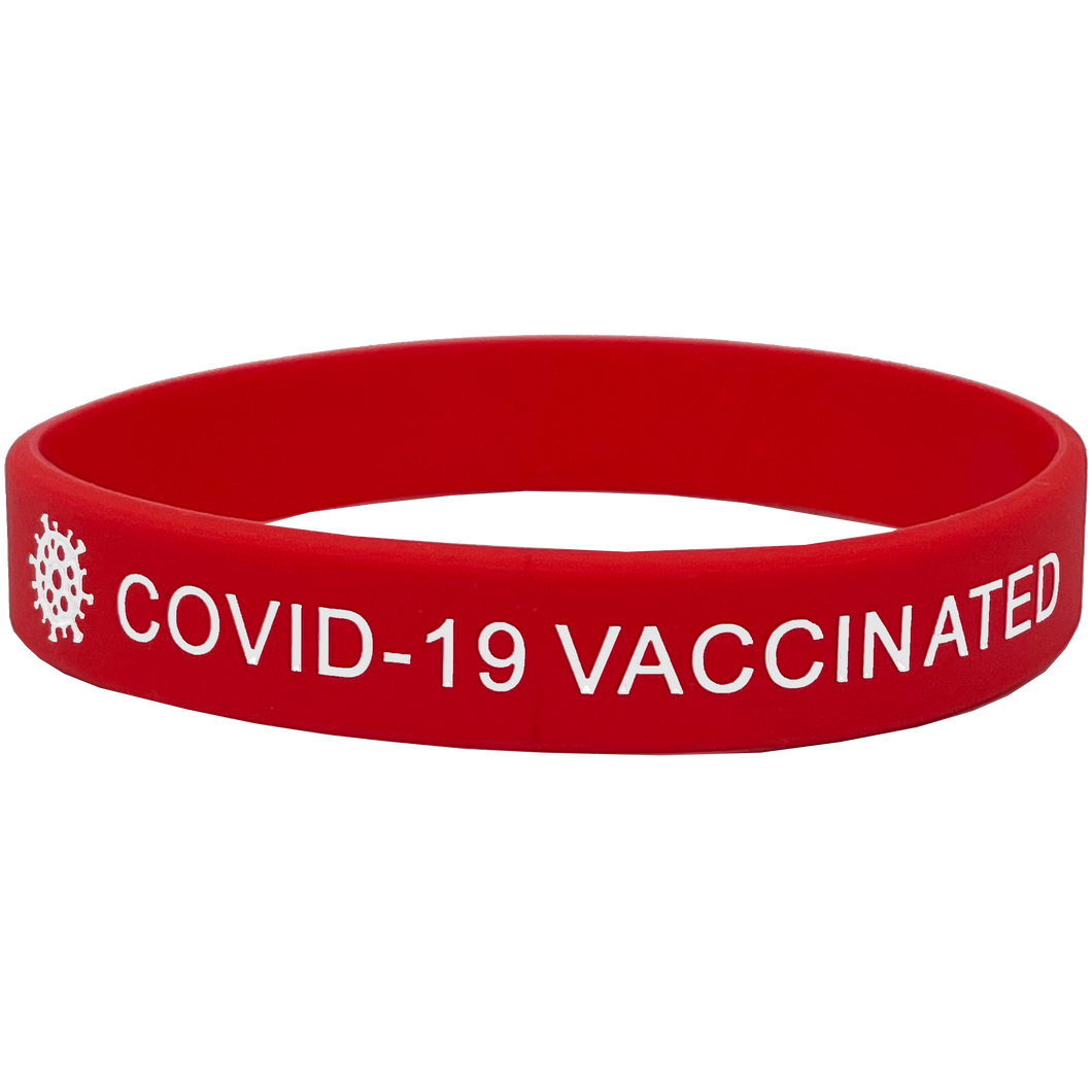 Vaccinated Silicon Rubber Bracelet Hospital Pandemic Covid-19 ICU RN LPN BSN ER POLICE BL3-010 - www.ChallengeCoinCreations.com