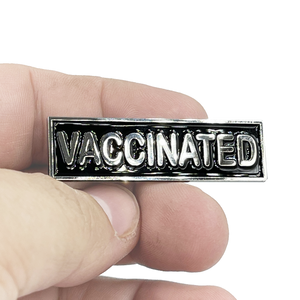 VACCINATED Commendation Bar Pin Pandemic Operation Warp Speed Police First Responder Nurse Doctor EMT Fire Fighter Military EL2-006 - www.ChallengeCoinCreations.com