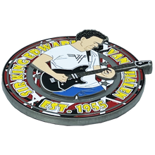 Load image into Gallery viewer, Sir Eddie Van Halen Guitar Pick Challenge Coin with facsimile autograph BL2-004 - www.ChallengeCoinCreations.com