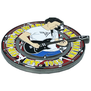 Sir Eddie Van Halen Guitar Pick Challenge Coin with facsimile autograph BL2-004 - www.ChallengeCoinCreations.com