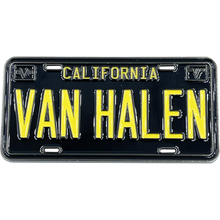 Load image into Gallery viewer, Large 3 inch Eddie Van Halen California License Plate Pin BL12-020 - www.ChallengeCoinCreations.com