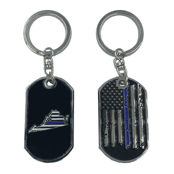 Virginia Thin Blue Line Challenge Coin Dog Tag Keychain Police Law Enforcement HH-003 - www.ChallengeCoinCreations.com