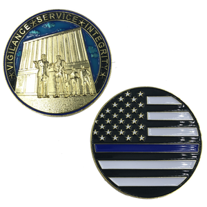 Thin Blue Line Trump MAGA at The Wall CBP Challenge Coin J-016 - www.ChallengeCoinCreations.com