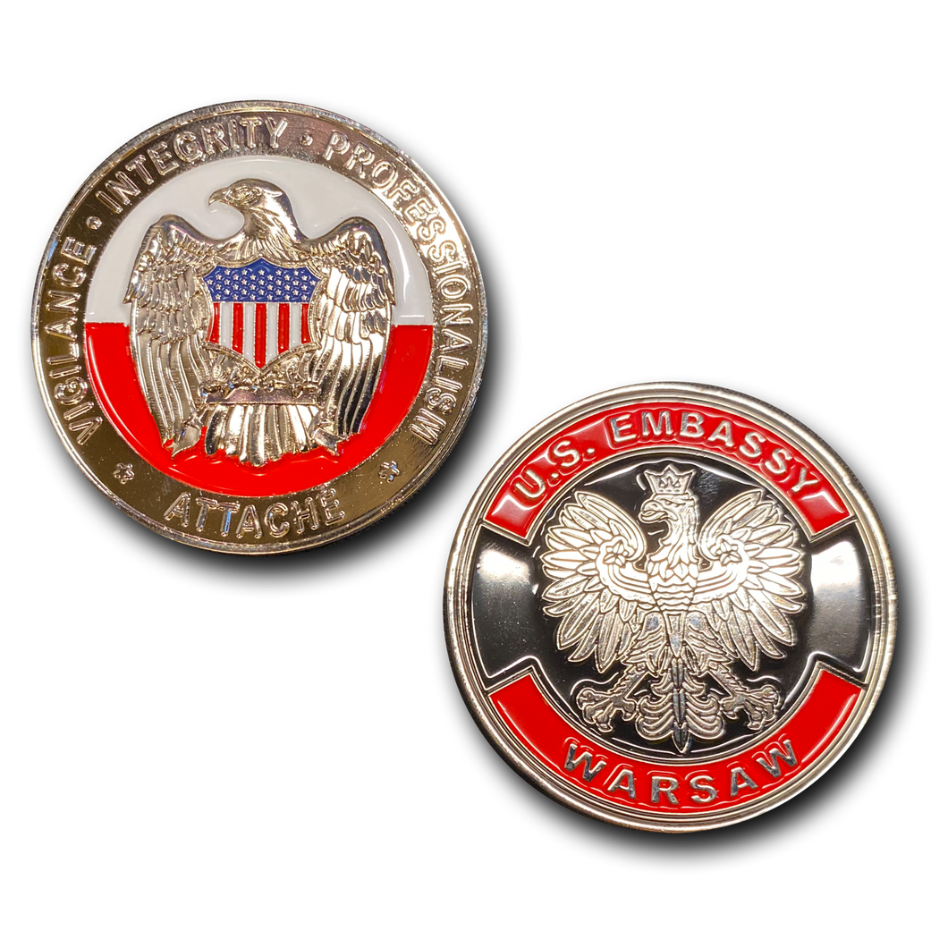 Warsaw Poland Embassy Attache CBP A-003 - www.ChallengeCoinCreations.com