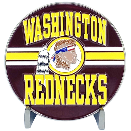 Washington Rednecks WE ONLY KNEEL FOR JESUS Challenge Coin DL8-01 - www.ChallengeCoinCreations.com