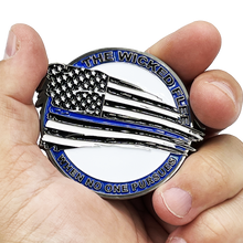 Load image into Gallery viewer, Thin Blue Line Flag and Eagle Police Challenge Coin NYPD CHP LAPD Chicago NOPD Police Officer CBP BL5-015 - www.ChallengeCoinCreations.com