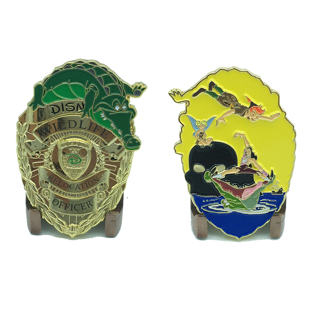 Limited Edition Gold Disney Security Inspired Wildlife Relocation Officer Peter Pan Challenge Coin MR-003 - www.ChallengeCoinCreations.com