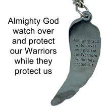 Load image into Gallery viewer, Thin Blue Line Eagle&#39;s Wing Police Officer&#39;s Prayer pendant charm necklace BB-005 - www.ChallengeCoinCreations.com