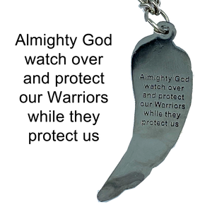 Thin Blue Line Eagle's Wing Police Officer's Prayer pendant charm necklace BB-005 - www.ChallengeCoinCreations.com