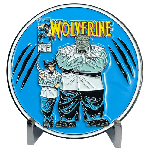 Marvel Wolverine Comic Book inspired Alaska Police Challenge Coin BL11-003 - www.ChallengeCoinCreations.com