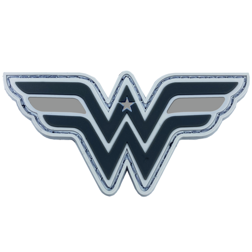 Wonder Woman inspired Women in Law Enforcement Thin Gray Line Corrections Correctional Officer CO Patch hook and loop back PVC DL6-09 - www.ChallengeCoinCreations.com