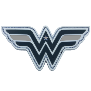 Wonder Woman inspired Women in Law Enforcement Thin Gray Line Corrections Correctional Officer CO Patch hook and loop back PVC DL6-09 - www.ChallengeCoinCreations.com