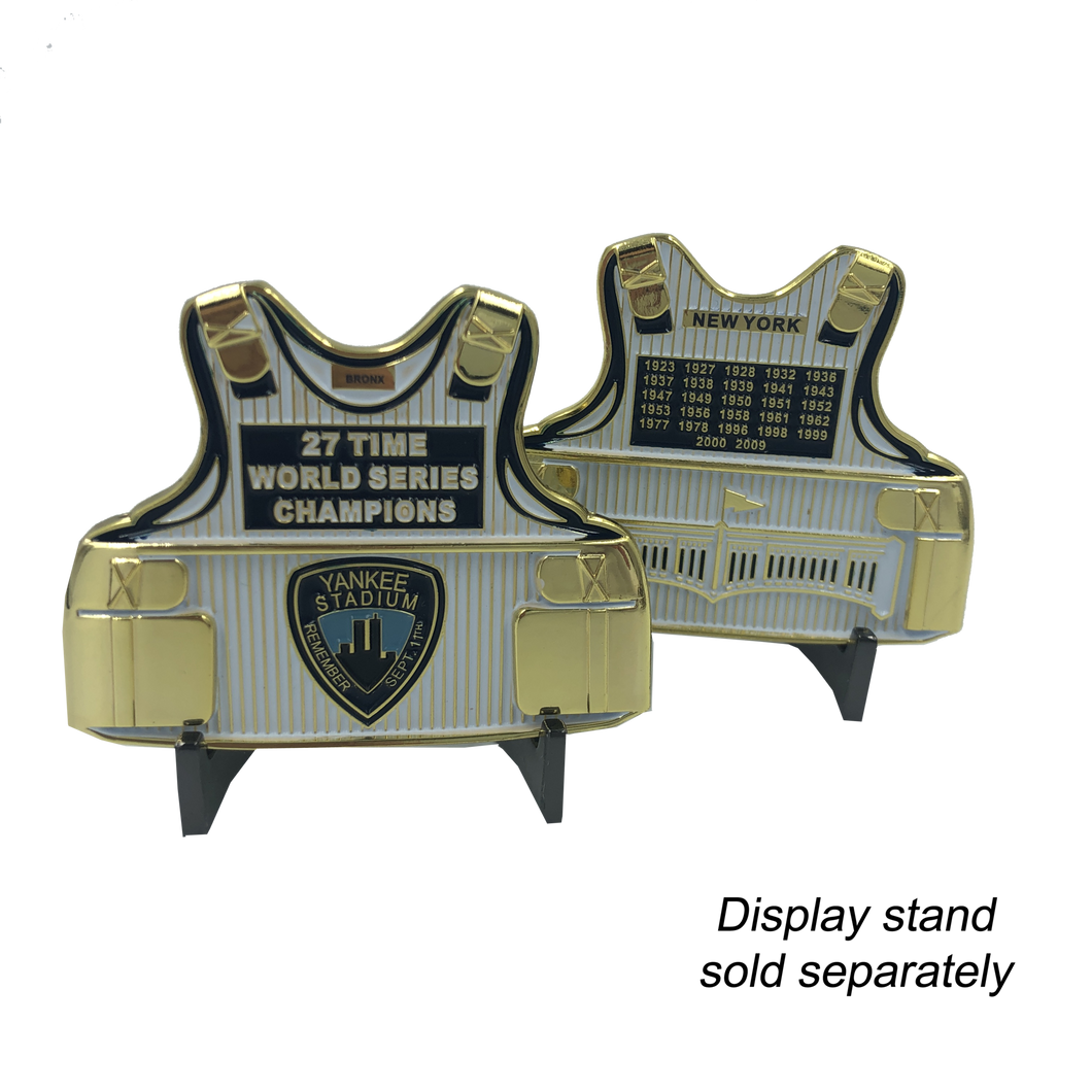 27 Time Champions Challenge Coin NYPD Yankees themed Body Armor September 11 9/11 G-007 - www.ChallengeCoinCreations.com