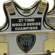 Load image into Gallery viewer, 27 Time Champions Challenge Coin NYPD Yankees themed Body Armor September 11 9/11 G-007 - www.ChallengeCoinCreations.com