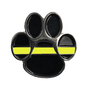 K9 Paw Thin Gold Line Canine Lapel Pin 911 Emergency Dispatcher Military Yellow Army Marines Air Force Navy CL-015 - www.ChallengeCoinCreations.com