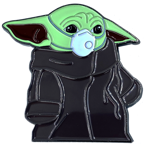 The Masked Child Pin with dual pin posts and safety clasps inspired by Star Wars CL2-03 - www.ChallengeCoinCreations.com