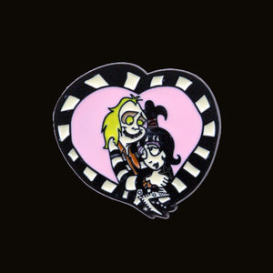 Beetlejuice Inspired Sandworm Heart Lydia Deetz Enamel Pin Cartoon Free Shipping In The USA ZQ-376 - www.ChallengeCoinCreations.com