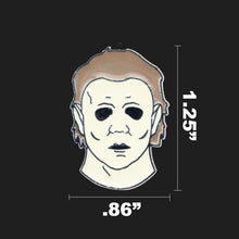 Load image into Gallery viewer, Halloween Inspired Michael Myers Mask Enamel Pin Horror Free Shipping In The USA ZQ-375 - www.ChallengeCoinCreations.com