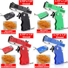Load image into Gallery viewer, Rubber Band Gun Mini Metal Folding with Keychain and Rubber Band Shooting Game for Adults and Kids FREE USA SHIPPING SHIPS FROM USA
