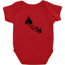 Load image into Gallery viewer, Mandalorian Inspired Baby Yoda&#39;s First Visit To Disney Romper Bodysuit - www.ChallengeCoinCreations.com