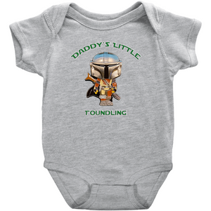 Daddy's Little Foundling Mandalorian Inspired Jumpsuit Unisex Baby Infant Preemie - www.ChallengeCoinCreations.com