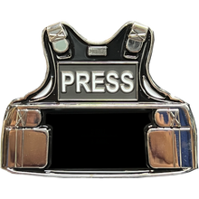 Load image into Gallery viewer, PRESS photographer Camera Man Video Outer Carrier Vest Challenge Coin CNN Fox News BBC MSNBC BL17-021