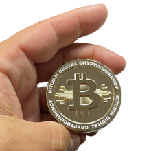 Load image into Gallery viewer, 24KT Gold plated huge Bitcoin BTC Coin Crypto Coin Cryptocurrency BLOCKCHAIN Coin BL4-013 - www.ChallengeCoinCreations.com