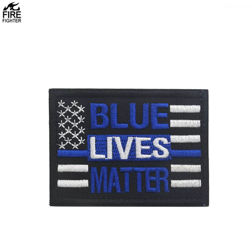 Blue Lives Matter Flag Hook and Loop Morale Patch Army Navy USMC Air Force LEO FREE USA SHIPPING SHIPS FROM USA V00630  V00630 PAT-60