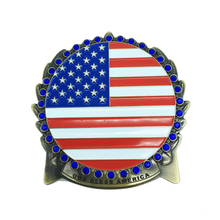 Load image into Gallery viewer, Police LEO Deputy Back Thin Blue Line God Bless America Sheriff Challenge Coin CBP Customs Federal Agent N-003 - www.ChallengeCoinCreations.com