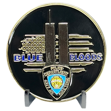 Load image into Gallery viewer, Blue Bloods 9/11 NEVER AGAIN September 11th 20th Anniversary NYPD Challenge Coin New York City Police BL11-004 - www.ChallengeCoinCreations.com