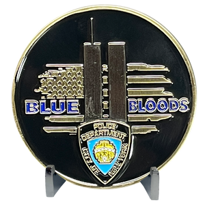 Blue Bloods 9/11 NEVER AGAIN September 11th 20th Anniversary NYPD Challenge Coin New York City Police BL11-004 - www.ChallengeCoinCreations.com