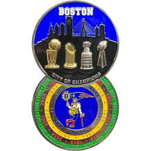 Load image into Gallery viewer, Boston Police MSP Massachusetts State Police Stadium Detail City of Champions Challenge Coin BPD parade EL6-022