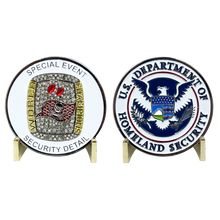Load image into Gallery viewer, Tampa Bay Bucs Special Event Security Detail Buccaneers Brady Super Bowl Ring Challenge Coin CBP ICE HSI fps fam BL10-017 - www.ChallengeCoinCreations.com