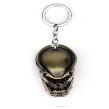 Load image into Gallery viewer, Large Alien Inspired Predator Head Mask Keychain Key Rings Metal AVP Halloween Gift - www.ChallengeCoinCreations.com