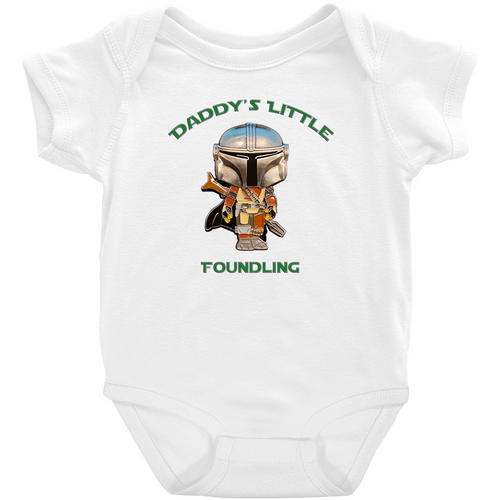 Daddy's Little Foundling Mandalorian Inspired Jumpsuit Unisex Baby Infant Preemie - www.ChallengeCoinCreations.com